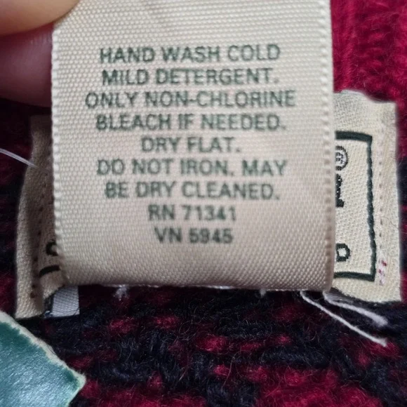 L.L. Bean Mens Red Birdseye Wool Sweater Size XXL Nordic Cabin Heritage Norway - Picture 6 of 10